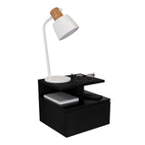 Mesa de Noche Flotante Wengue 36x30cm con Un Cajón y con Dos Compartimientos - Mesas de Noche | Bylmo