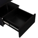 Mesa de Noche Flotante Wengue 36x30cm con Un Cajón y con Dos Compartimientos - Mesas de Noche | Bylmo