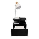 Mesa de Noche Flotante Wengue 36x30cm con Un Cajón y con Dos Compartimientos - Mesas de Noche | Bylmo