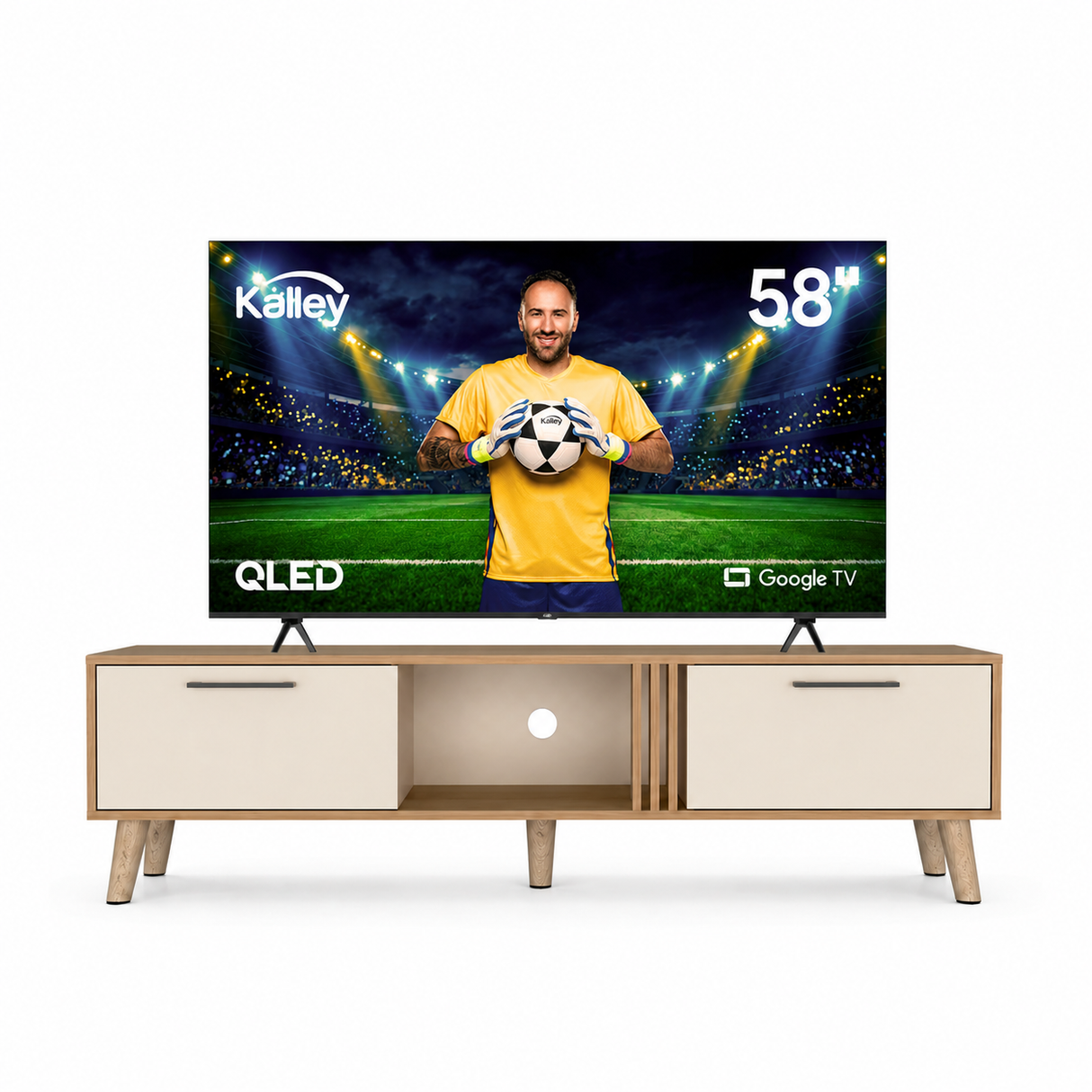 Combo Rack de TV Vance y Televisor Kalley Google TV 58"