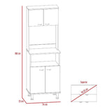 Mueble Microondas Kitchen Blanco 54 cm con Cuatro Puertas y Un Entrepaño
