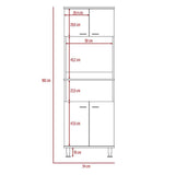 Mueble Microondas Kitchen Blanco 54 cm con Cuatro Puertas y Un Entrepaño