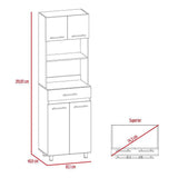 Mueble Microondas Luna Blanco y Bellota 62.1x201.5cm con Un Cajón y con Cuatro Puertas - Muebles Organizadores | Bylmo