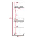 Mueble Microondas Luna Blanco y Bellota 62.1x201.5cm con Un Cajón y con Cuatro Puertas - Muebles Organizadores | Bylmo