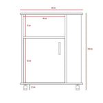 Mueble Auxiliar Heraldo Blanco y Duna 60 cm con Una Puerta y Entrepaños Laterales