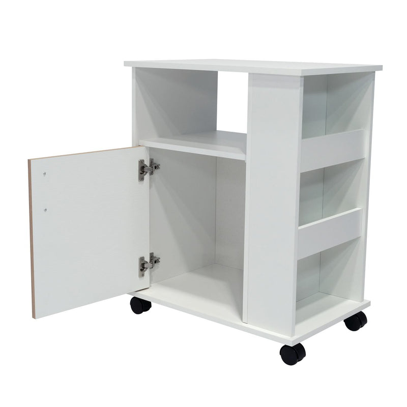 FrsMueble auxiliar para microondas un cajón y dos puertas en acabado blanco  126 cm (alto) 72 cm (ancho) 40 cm(largo)