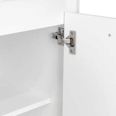 Mueble Microondas Mancheter Blanco 63.1x113.5cm con Dos Puertas y con Rodachines - Muebles Organizadores | Bylmo