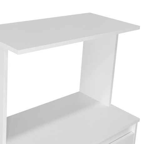 Mueble Microondas Mancheter Blanco 63.1x113.5cm con Dos Puertas y con Rodachines - Muebles Organizadores | Bylmo