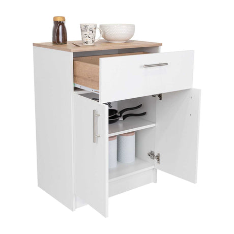 Organizador de Cocina Mayorca Blanco y Duna 60x85.1cm con un Entrepaño y con Dos Comportamientos - Muebles Organizadores | Bylmo
