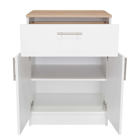 Organizador de Cocina Mayorca Blanco y Duna 60x85.1cm con un Entrepaño y con Dos Comportamientos - Muebles Organizadores | Bylmo