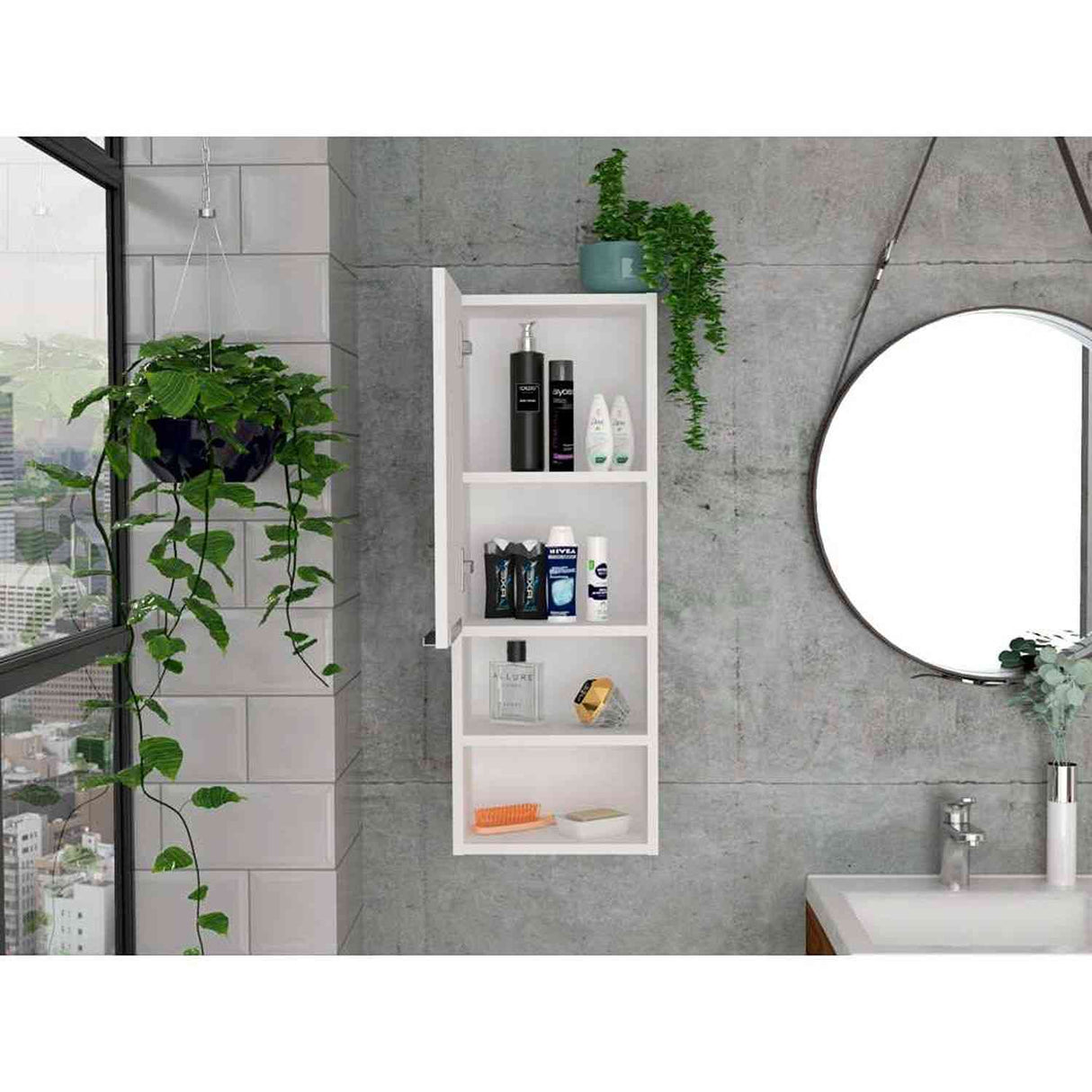 Gabinete de Baño Mila Blanco 30x81.7cm Rectangular sin Espejo y con Dos Entrepaños - Gabinetes | Bylmo