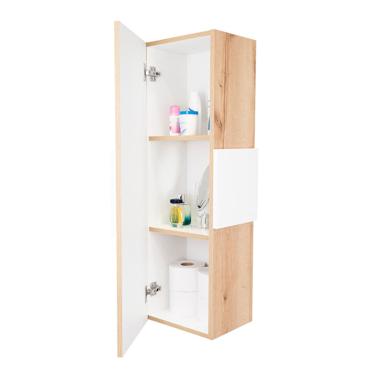 Gabinete de Baño Vanguard Blanco y Duna 31.9x97.7cm Rectangular con Dos Entrepaños - Gabinetes | Bylmo