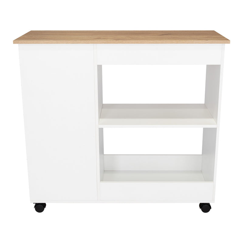 Mueble auxiliar de cocina 68 x 39.5 x 170 cm color blanco