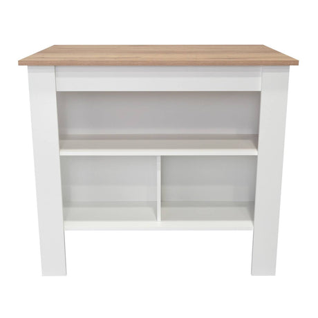 Mueble Auxiliar de Cocina Cala Blanco y Duna 103x90cm con Dos Entrepaños y con Tres Comportamientos - Muebles Organizadores | Bylmo