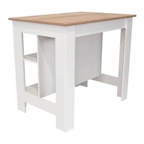 Mueble Auxiliar de Cocina Cala Blanco y Duna 103x90cm con Dos Entrepaños y con Tres Comportamientos - Muebles Organizadores | Bylmo