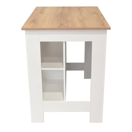 Mueble Auxiliar de Cocina Cala Blanco y Duna 103x90cm con Dos Entrepaños y con Tres Comportamientos - Muebles Organizadores | Bylmo