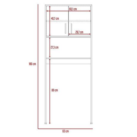 Optimizador de Baño Barcelona Miel 63x160cm sin Cajones y con Un Entrepaño - Gabinetes | Bylmo