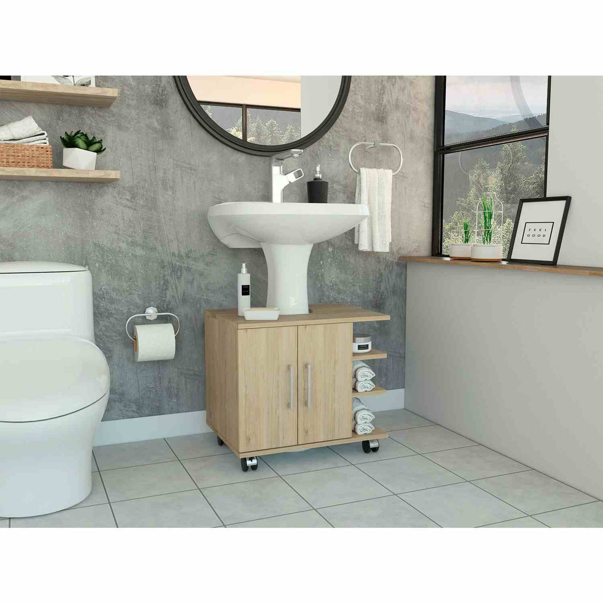 Mueble para Lavamanos Bath Rovere 55x50cm Individual sin Lavamanos con Dos Puertas - Gabinetes | Bylmo