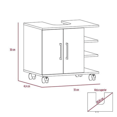 Mueble para Lavamanos Bath Rovere 55x50cm Individual sin Lavamanos con Dos Puertas - Gabinetes | Bylmo