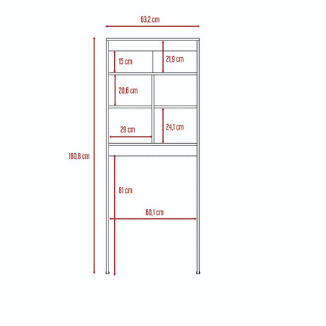 Optimizador de Baño Duo Blanco 63x160cm sin Cajones y con Tres Entrepaños