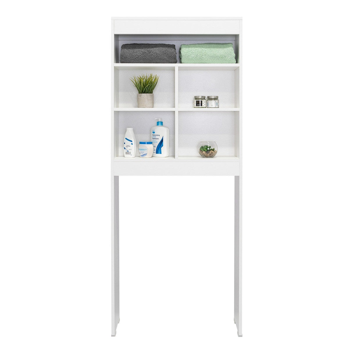 Optimizador de Baño Duo Blanco 63x160cm sin Cajones y con Tres Entrepaños