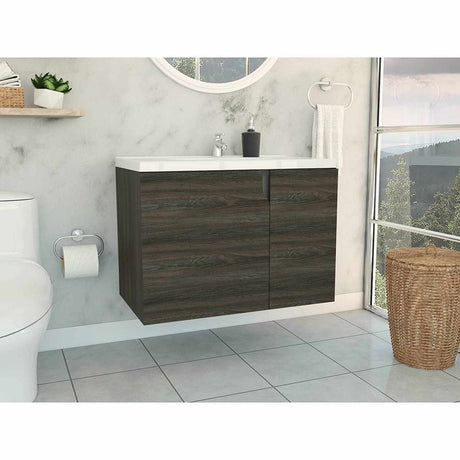 Mueble Elipse Carbon y Plomo 80 cm con Una Puerta - Gabinetes | Bylmo