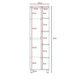 Optimizador de Baño Bath Rovere y Blanco 51.2x178.1cm sin Cajones y con Cuatro Entrepaños