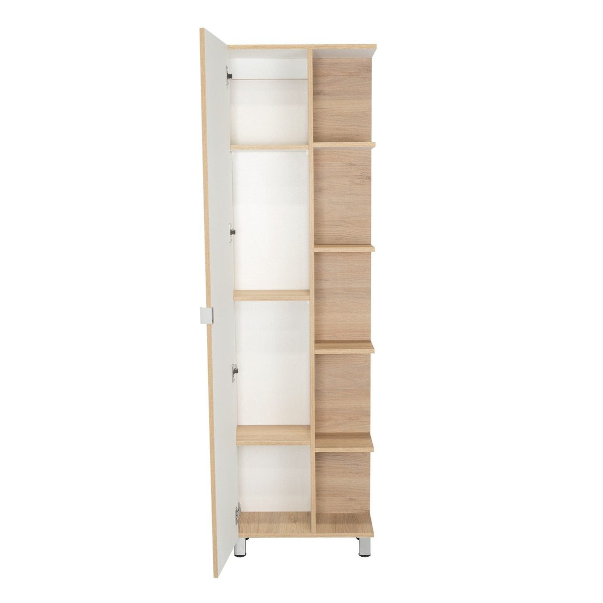 Optimizador de Baño Bath Rovere y Blanco 51.2x178.1cm sin Cajones y con Cuatro Entrepaños