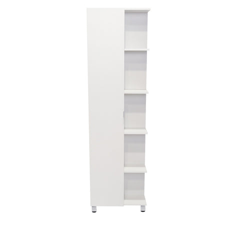 Mueble para Baño Esquinero Urano Blanco 51.2x158cm sin Cajones y con Cuatro Entrepaños - Gabinetes | Bylmo