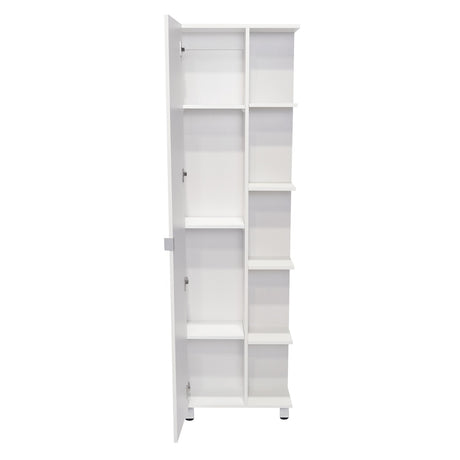 Mueble para Baño Esquinero Urano Blanco 51.2x158cm sin Cajones y con Cuatro Entrepaños - Gabinetes | Bylmo