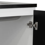 Mueble Inferior Napoles Wengue y Blanco 100x90cm con Mesón de Acero Inoxidable y con Pozuelo Lado Derecho - Cocinas | Bylmo