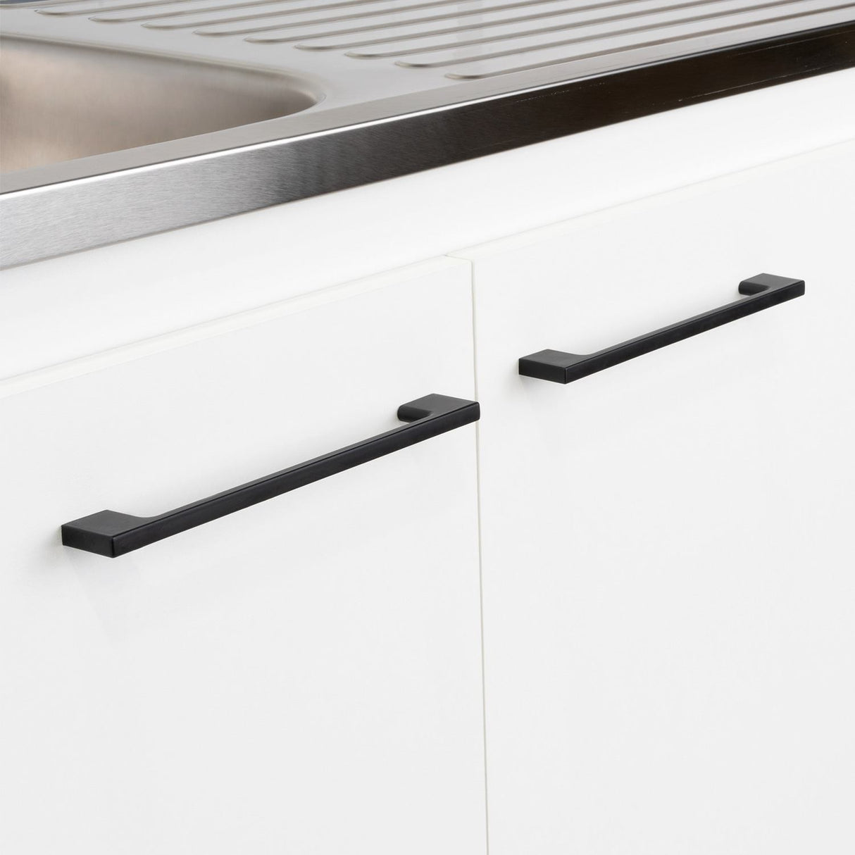 Mueble Inferior Napoles Blanco 100x89cm con Mesón de Acero Inoxidable y con Pozuelo Lado Izquierdo - Muebles Inferiores | Bylmo