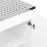 Mueble Inferior Napoles Blanco 100x89cm con Mesón de Acero Inoxidable y con Pozuelo Lado Izquierdo - Muebles Inferiores | Bylmo