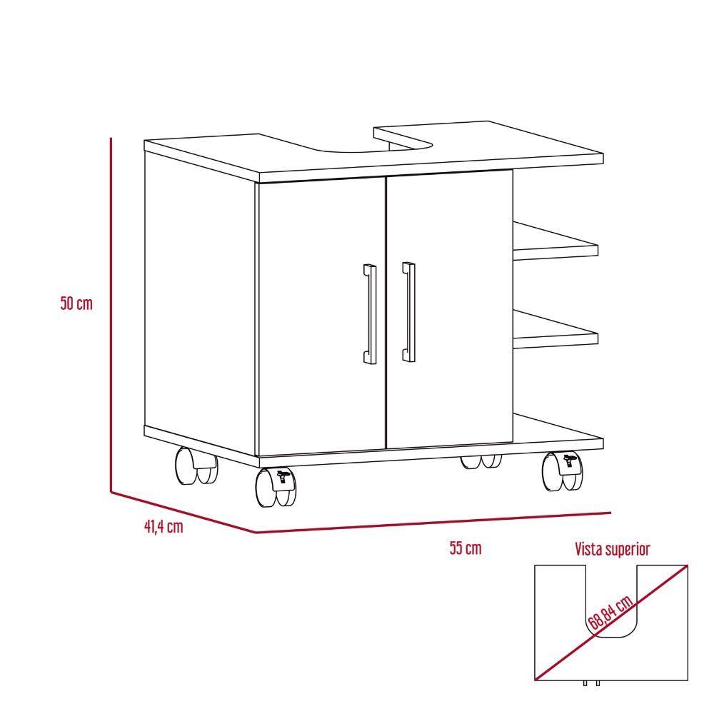 Mueble para Lavamanos Bath Blanco 50x55cm Individual sin Lavamanos con Una Puerta