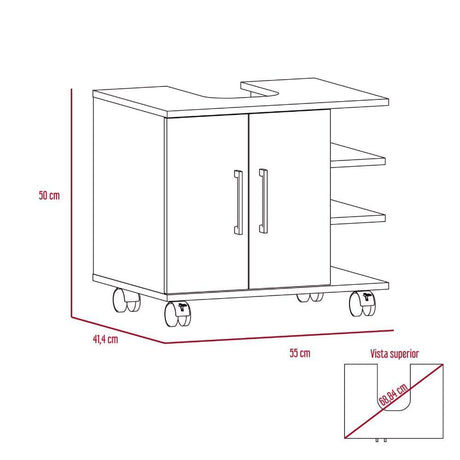 Mueble para Lavamanos Bath Blanco 50x55cm Individual sin Lavamanos con Una Puerta