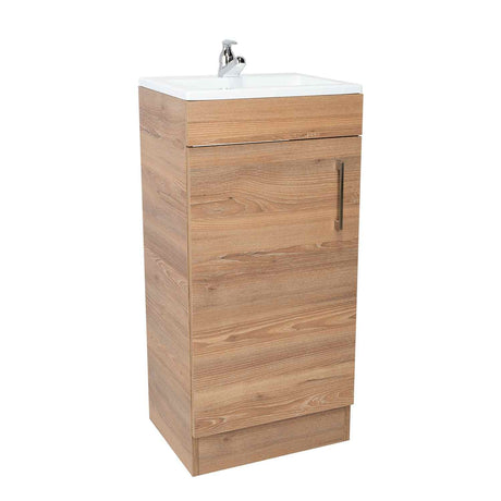 Mueble para Lavamanos Madrid Miel 40x88cm Individual con Lavamanos con Una Puerta - Gabinetes | Bylmo