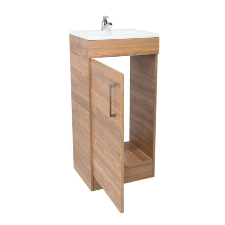 Mueble para Lavamanos Madrid Miel 40x88cm Individual con Lavamanos con Una Puerta - Gabinetes | Bylmo