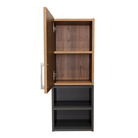 Gabinete de Baño Madrid Miel y Plomo 30x80cm Rectangular con Dos Entrepaños - Gabinetes | Bylmo