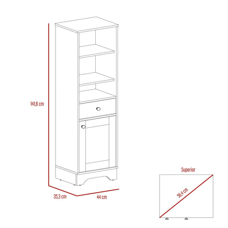 Estanteria para Baño St Cloud Duna 44x141.6cm con Tres Entrepaños y con Patas - Gabinetes | Bylmo