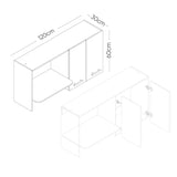 Mueble Superior Sareni Para Lado Derecho Coñac 120 cm con Locero sin Campana - Muebles Superiores | Bylmo