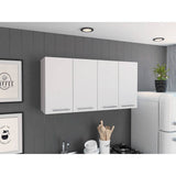 Mueble Superior de Cocina Blanco 120x60cm con Un Entrepaño y con Cuatro Puertas