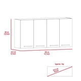 Mueble Superior de Cocina Blanco 120x60cm con Un Entrepaño y con Cuatro Puertas