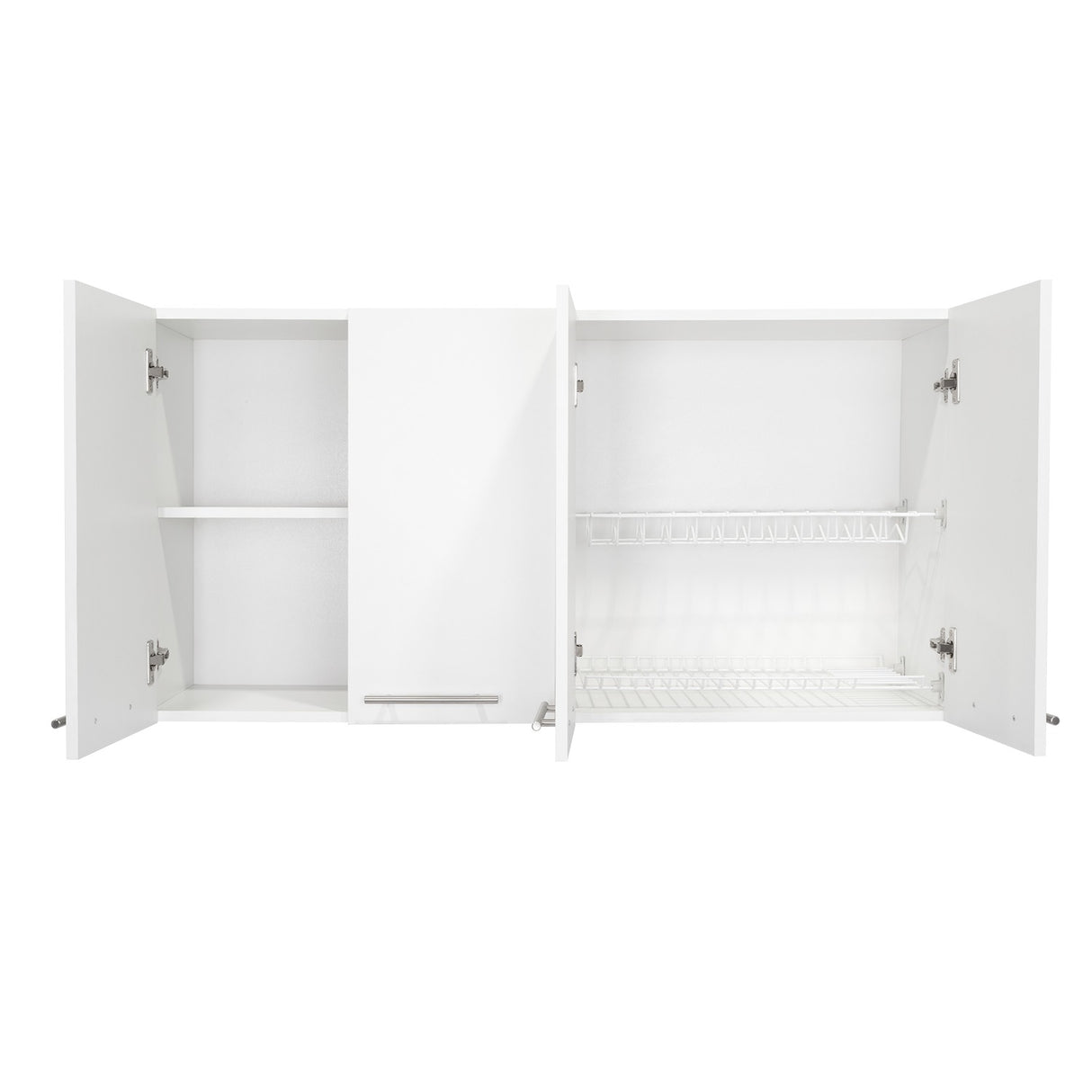 Mueble Superior de Cocina Blanco 120x60cm con Un Entrepaño y con Cuatro Puertas