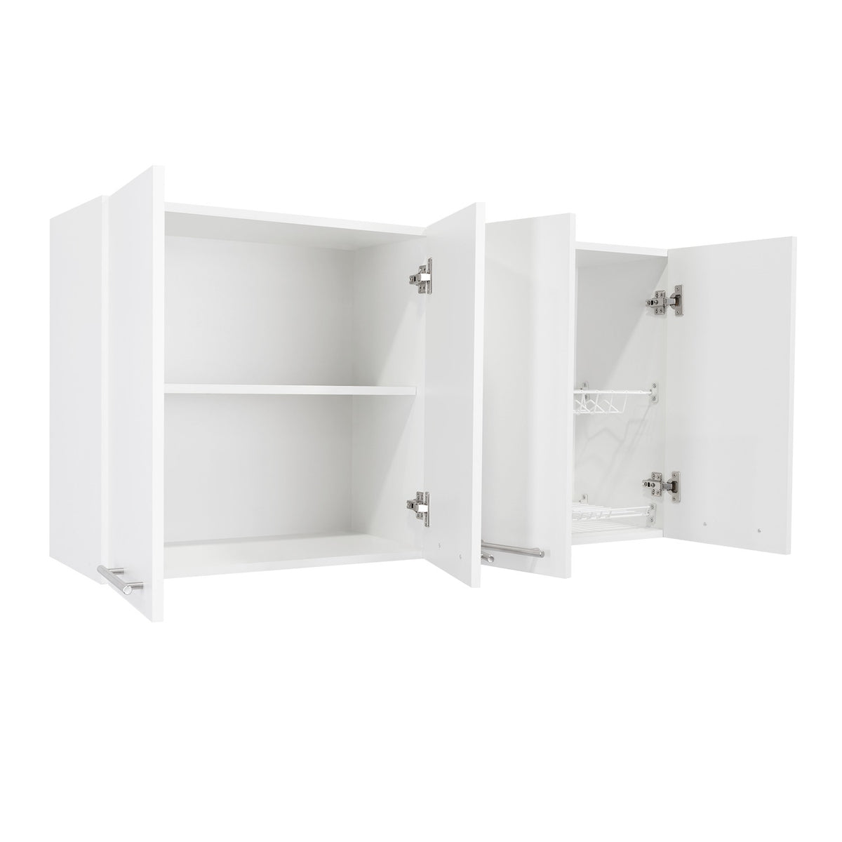 Mueble Superior de Cocina Blanco 120x60cm con Un Entrepaño y con Cuatro Puertas