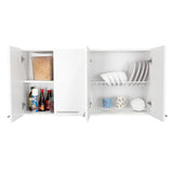 Mueble Superior de Cocina Blanco 120x60cm con Un Entrepaño y con Cuatro Puertas