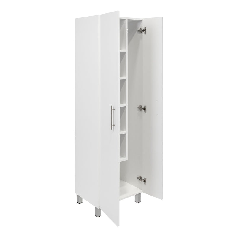 TUHOME Nala - Armario de limpieza, gabinete de doble puerta, cuatro patas,  cinco estantes, color blanco