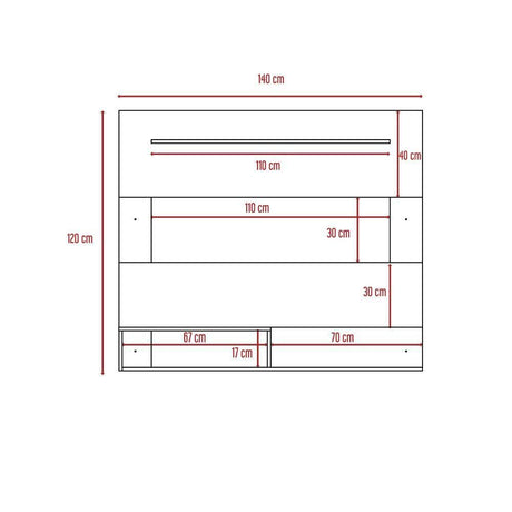 Panel de TV Beijing Wengue 140x120cm Para TV Hasta 55 Pulgadas sin Cajones