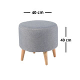 Puff Gris Memphis 40x39cm De Un Puesto sin Apoya Brazos - Sillas | Bylmo