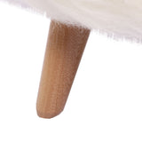 Puff Andy Blanco 31 cm con Patas de Madera - Sillas | Bylmo