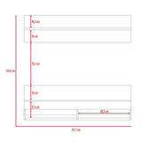 Panel de TV 2AZ Miel 137.7x134.6cm para TV Hasta 60 Pulgadas y con Dos Compartimientos